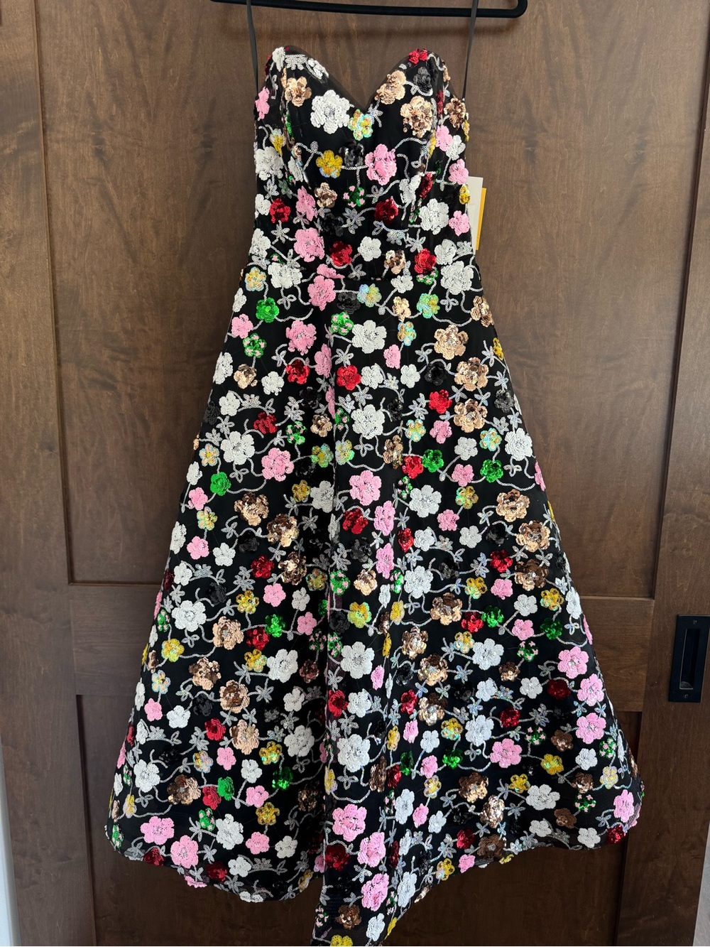 NWT Couture Lee Garden In Bloom Strapless Sequin Floral Corset Dress